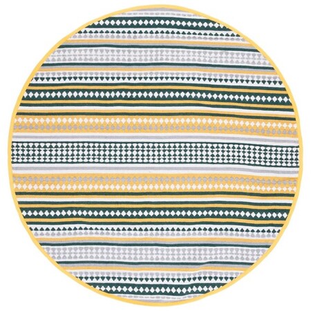 Safavieh 6 x 6 ft. Montauk Bohemian Hand Woven Round Rug; Yellow & Ivory MTK451D-6R
